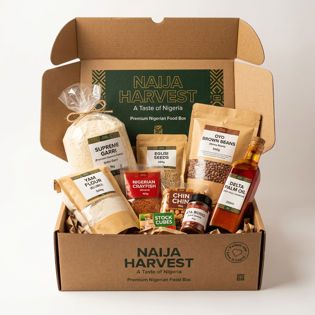 Facout Premium Monthly Food Box filled with Nigerian staples